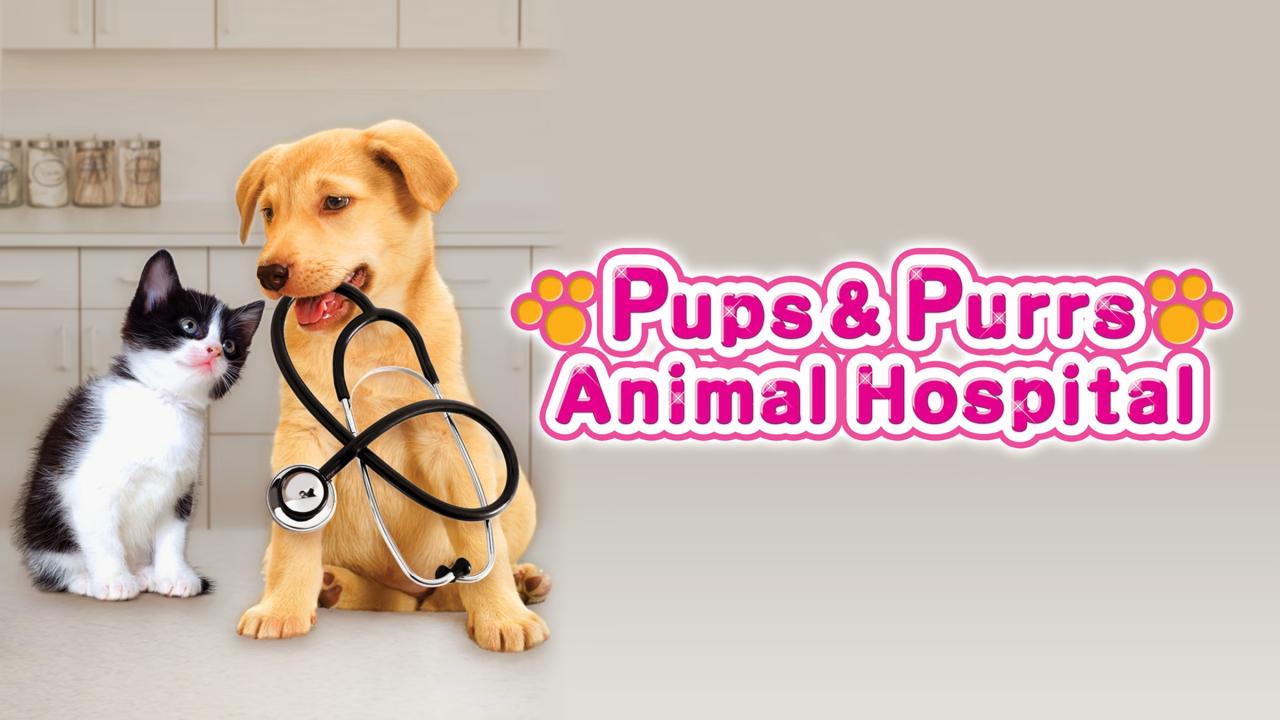 Pups & Purrs Animal Hospital title screen for Nintendo Switch
