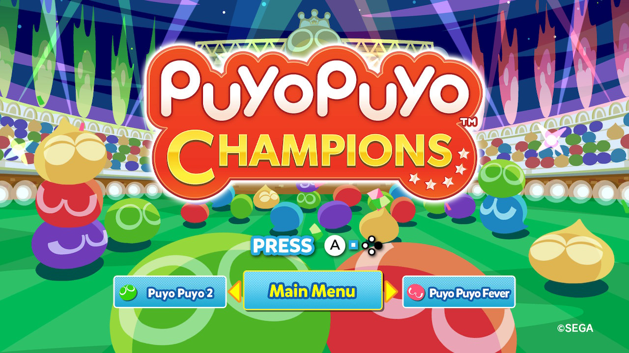 Puyo Puyo ESports title screen for Nintendo Switch