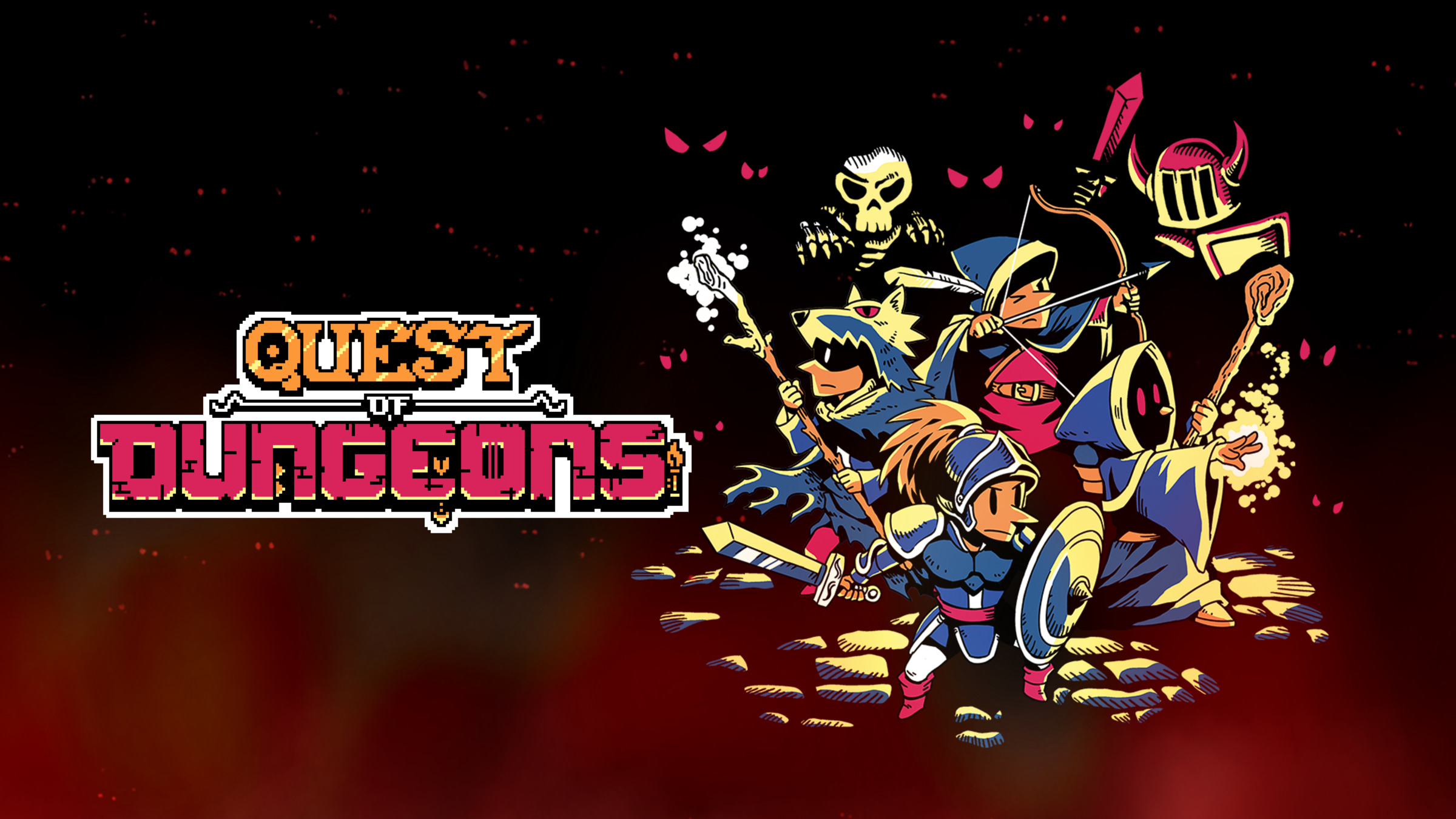 Quest of Dungeons title screen for Nintendo Switch