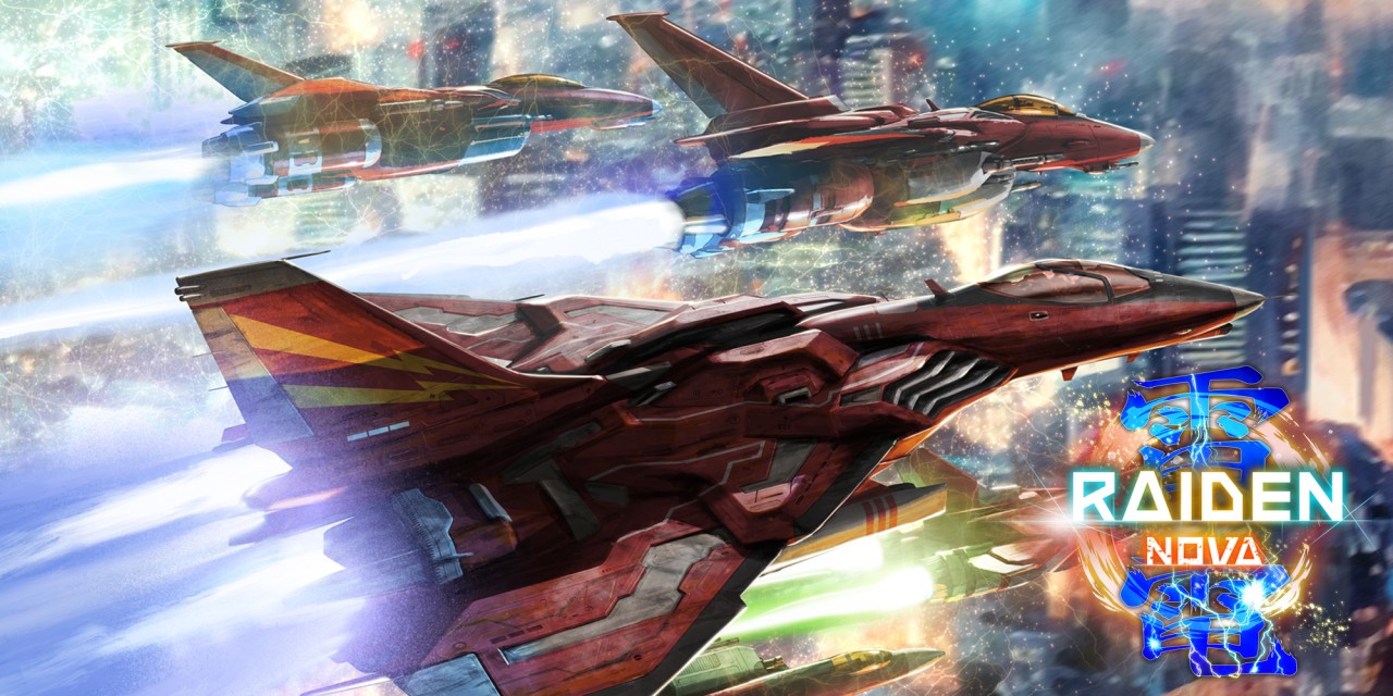 Raiden Nova title screen for Nintendo Switch