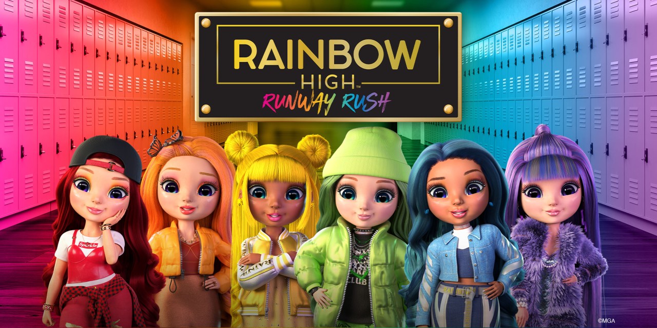 Rainbow High: Runway Rush title screen for Nintendo Switch