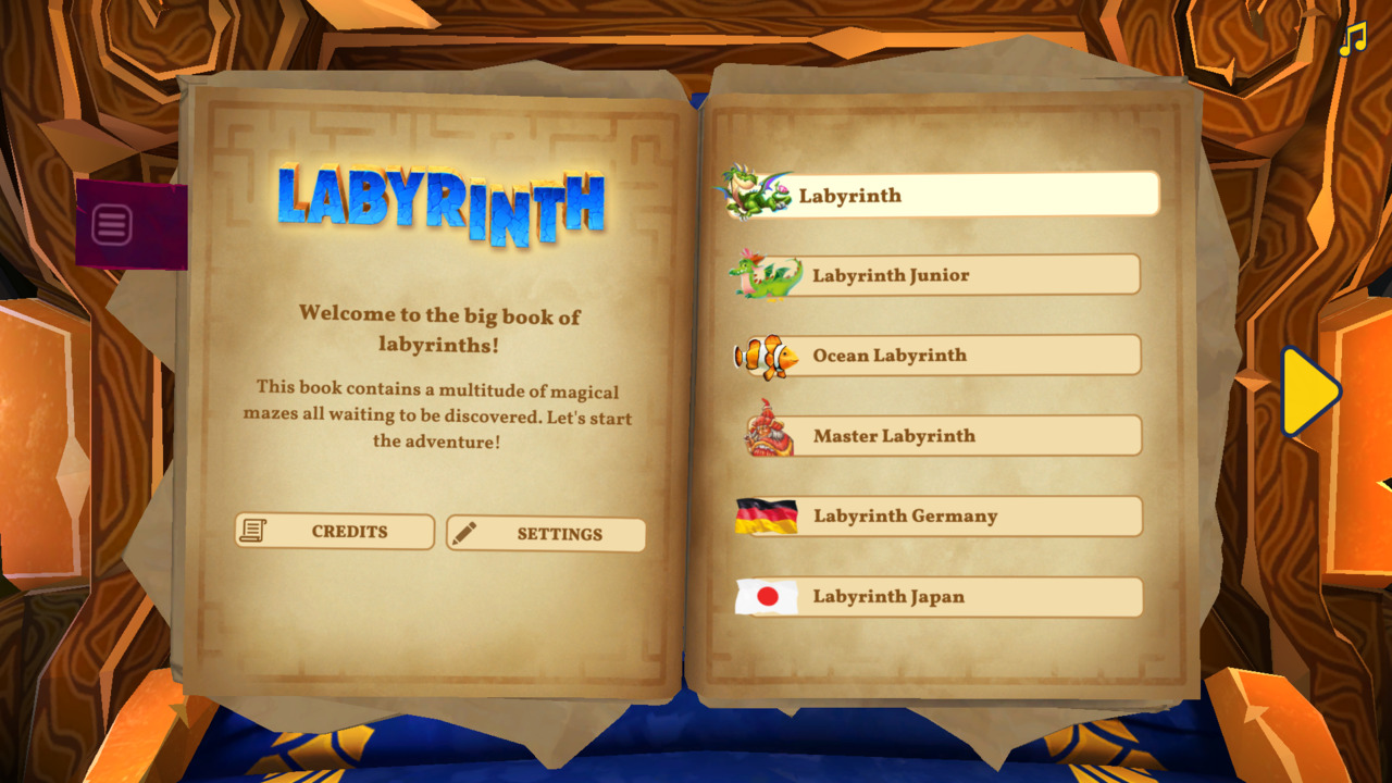 Ravensburger: Labyrinth title screen for Nintendo Switch