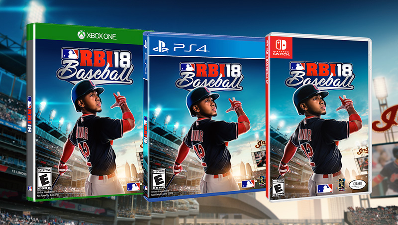 RBI Baseball 18 title screen for Nintendo Switch