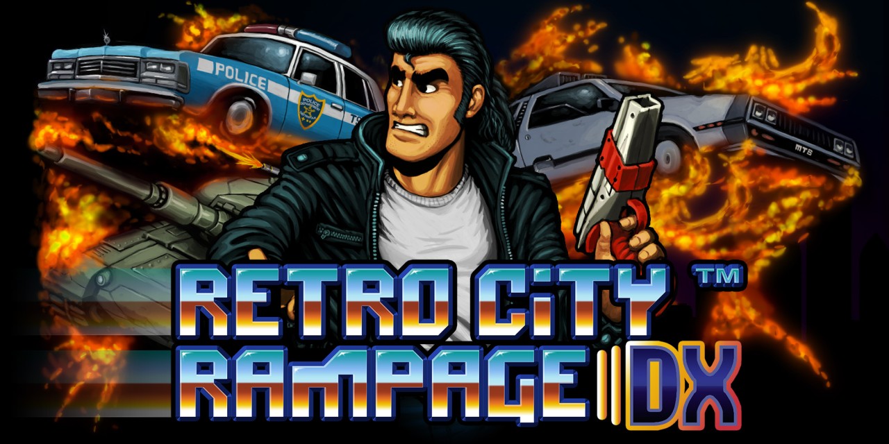 Retro City Rampage DX title screen for Nintendo Switch