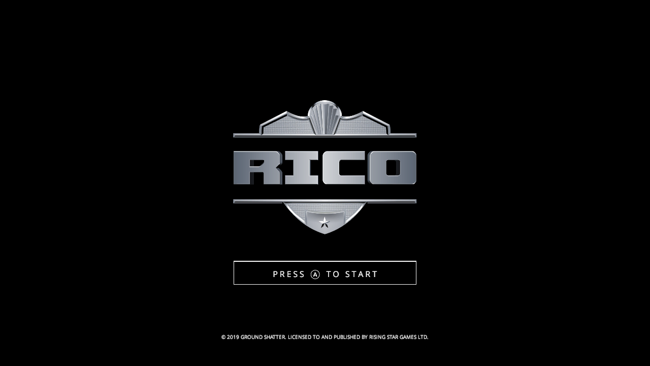 RICO title screen for Nintendo Switch