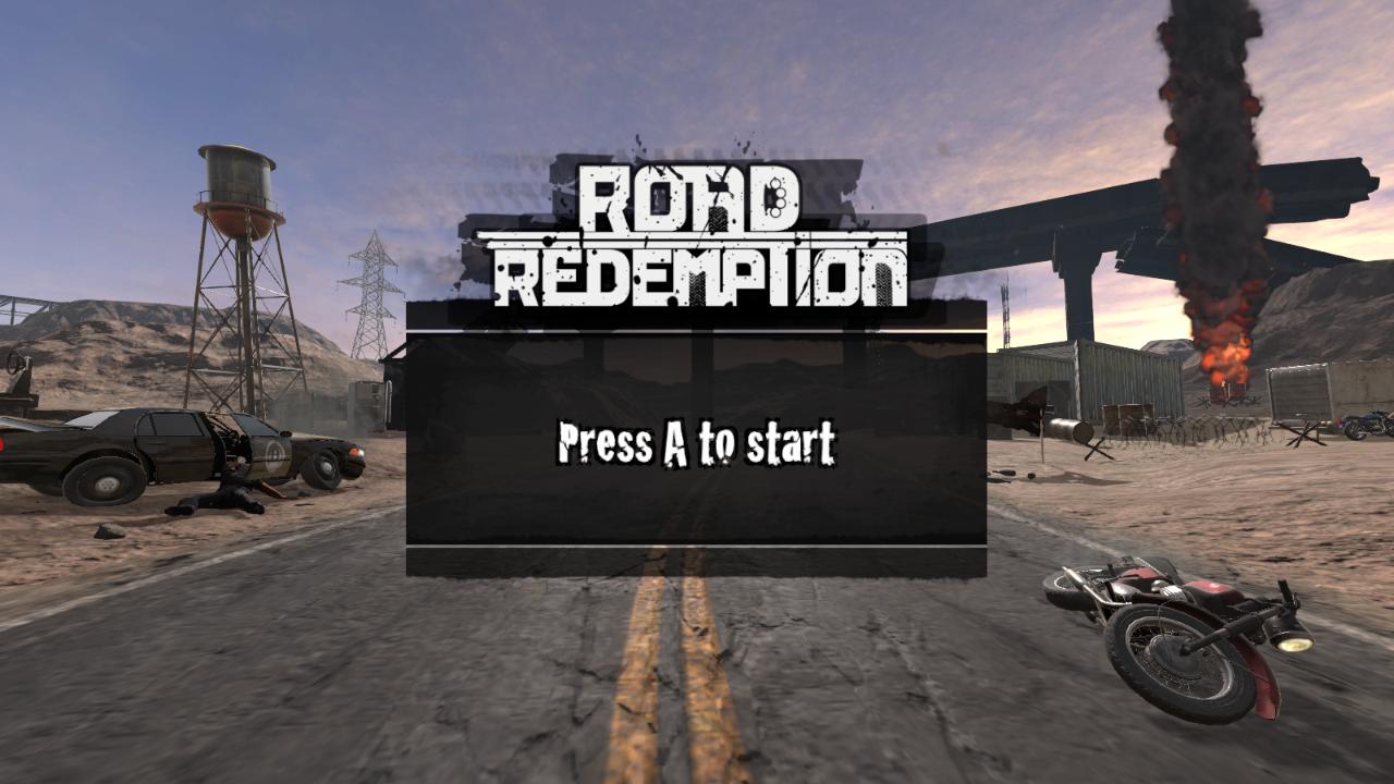 Road Redemption title screen for Nintendo Switch