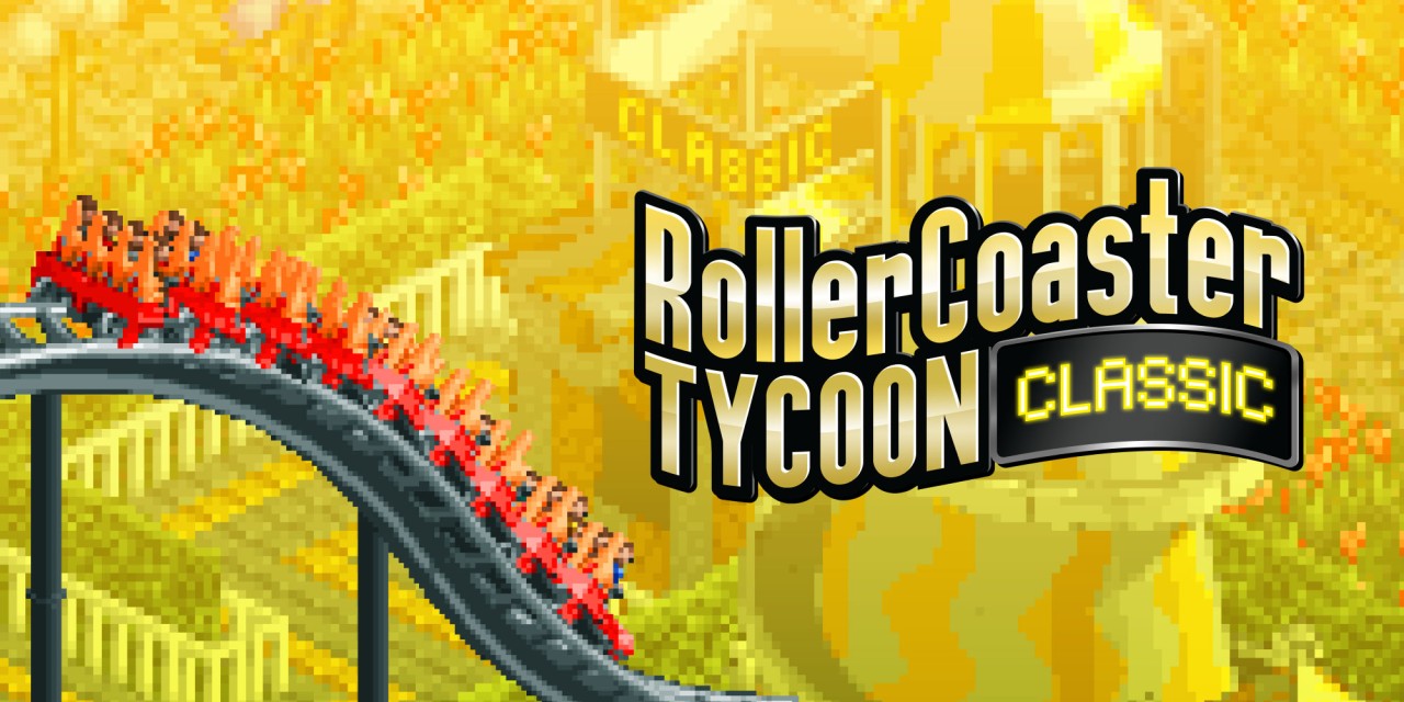 Roller Coaster Tycoon Classic title screen for Nintendo Switch