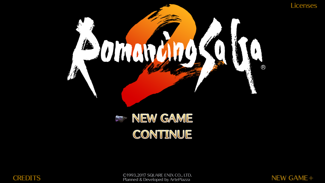 Romancing SaGa 2 title screen for Nintendo Switch