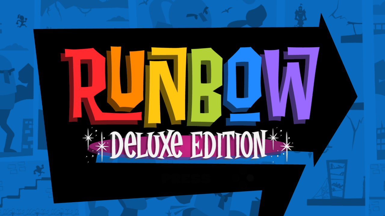 Runbow Deluxe Edition title screen for Nintendo Switch