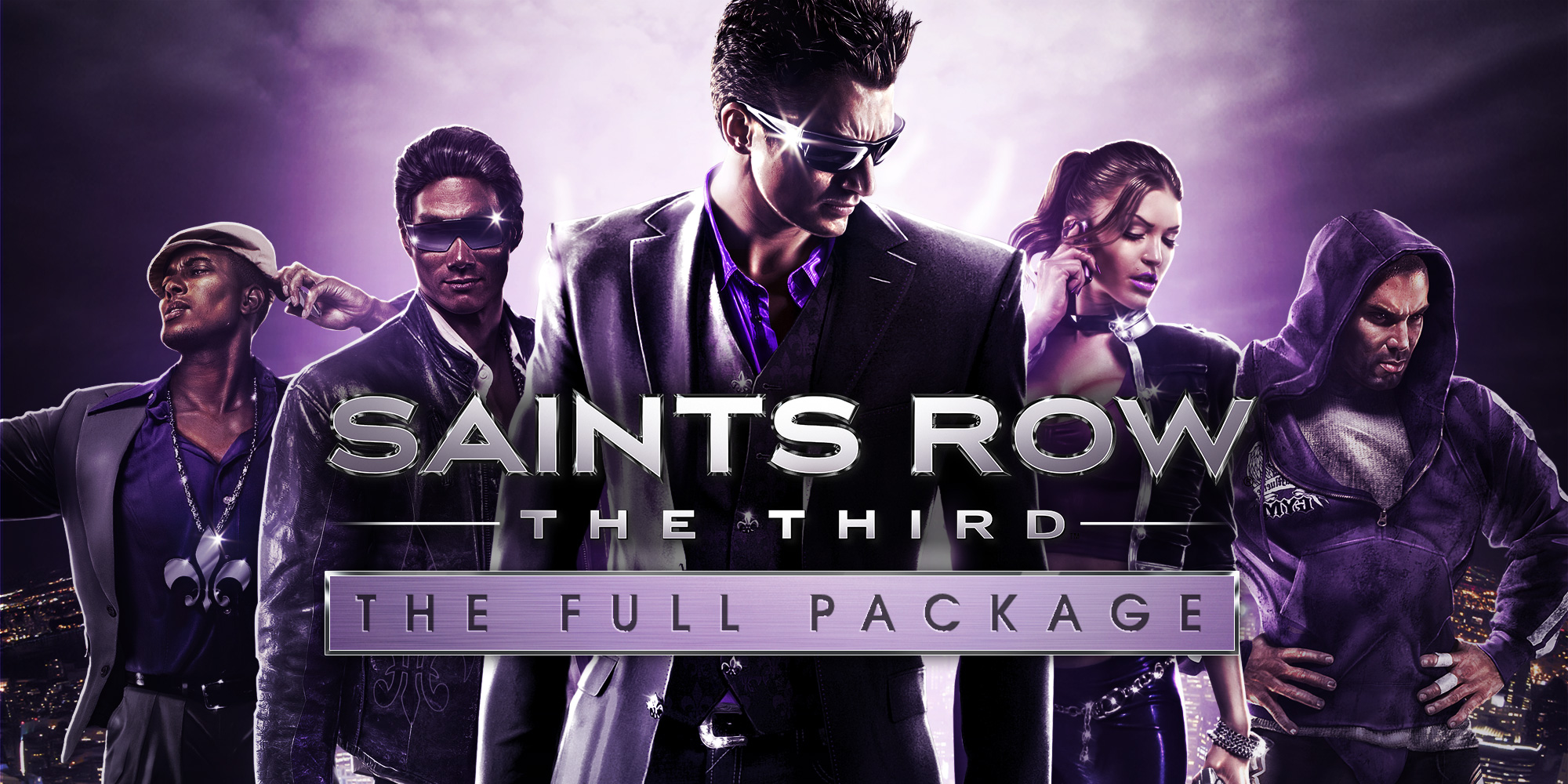 Saints Row: The Third: The Full Package title screen for Nintendo Switch