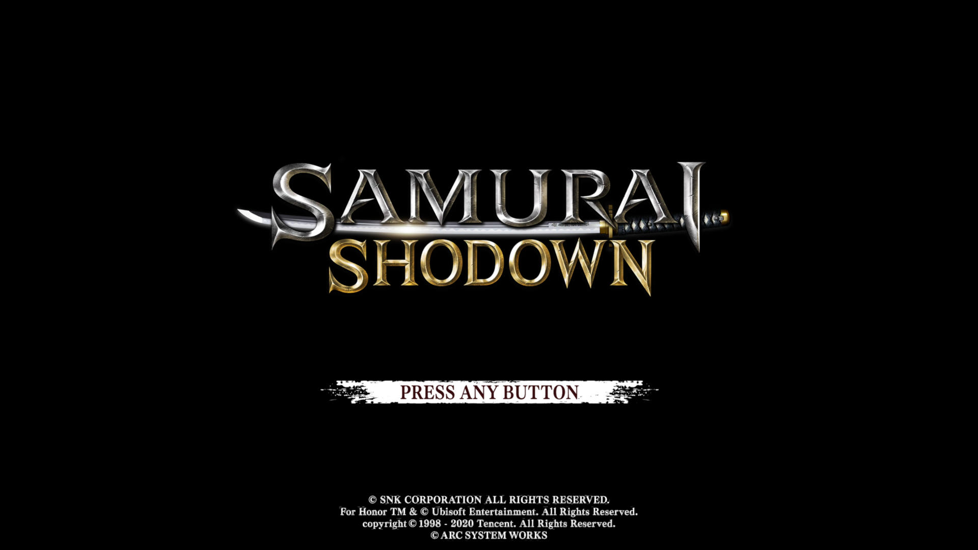 Samurai Shodown title screen for Nintendo Switch