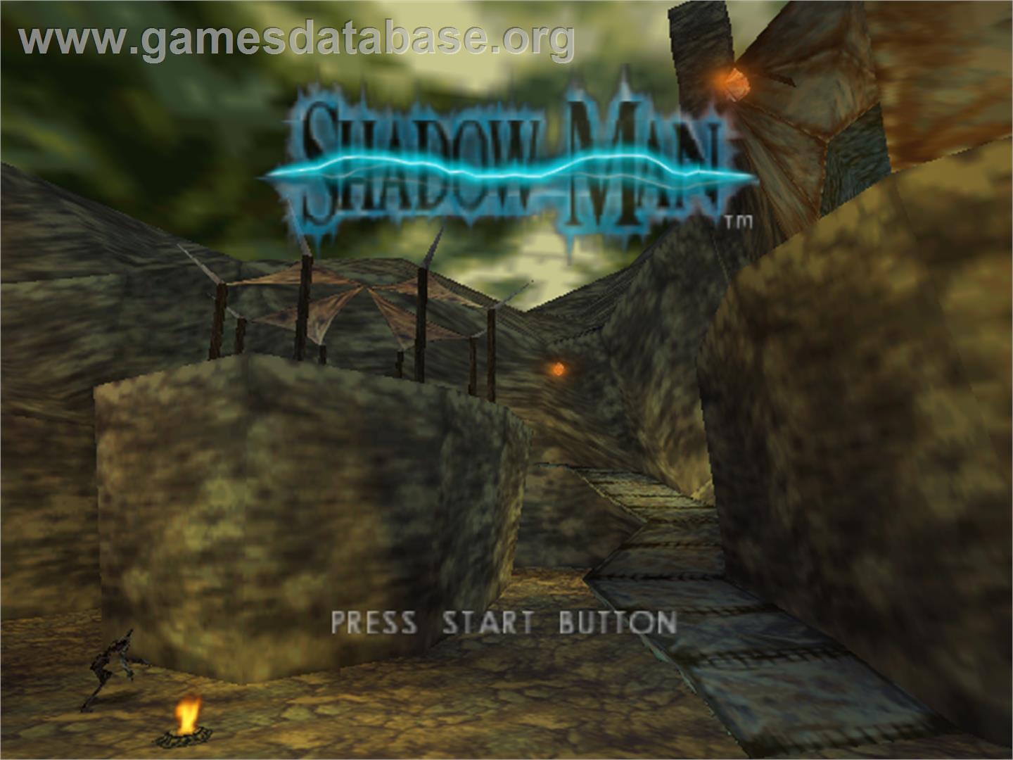 Shadow Man Remastered title screen for Nintendo Switch