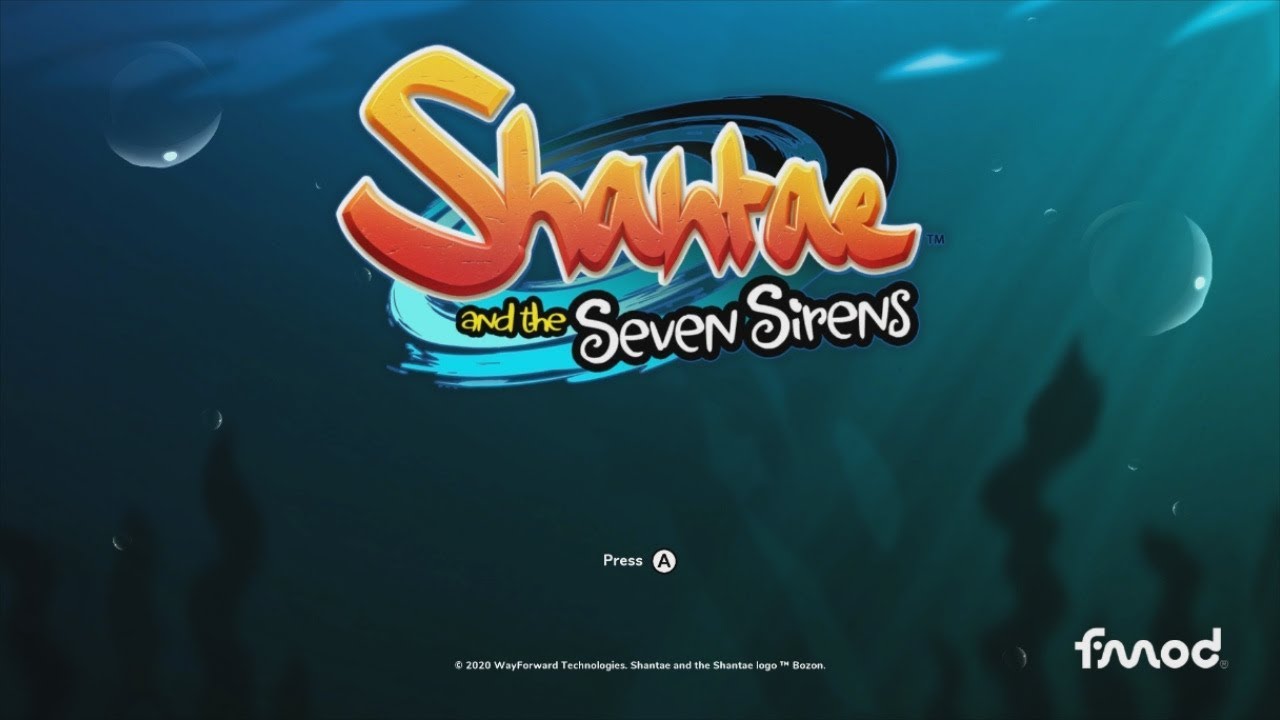 Shantae and the Seven Sirens title screen for Nintendo Switch
