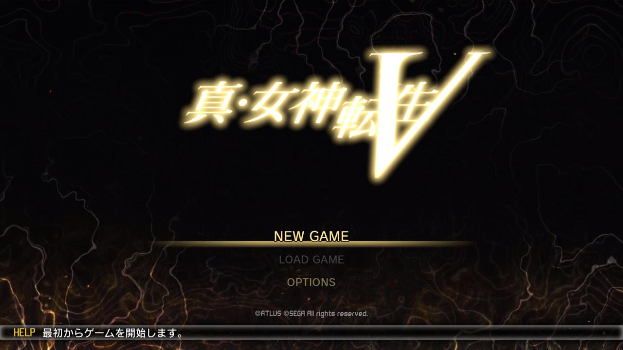 Shin Megami Tensei V title screen for Nintendo Switch