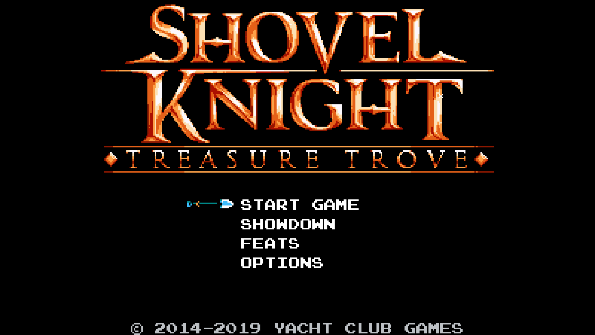 Shovel Knight: Treasure Trove title screen for Nintendo Switch
