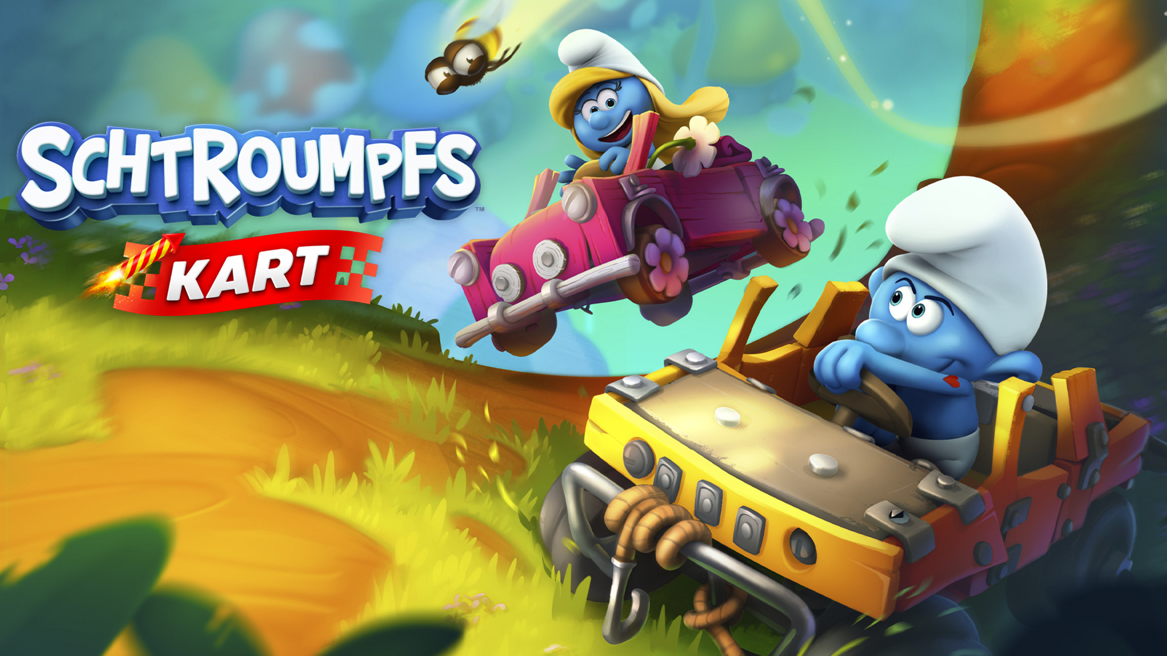 Smurfs Kart title screen for Nintendo Switch