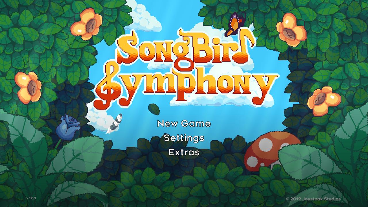 Songbird Symphony title screen for Nintendo Switch