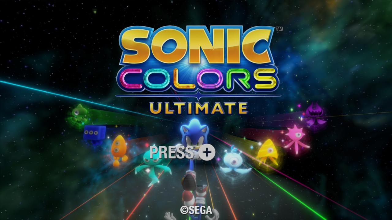 Sonic Colours: Ultimate title screen for Nintendo Switch