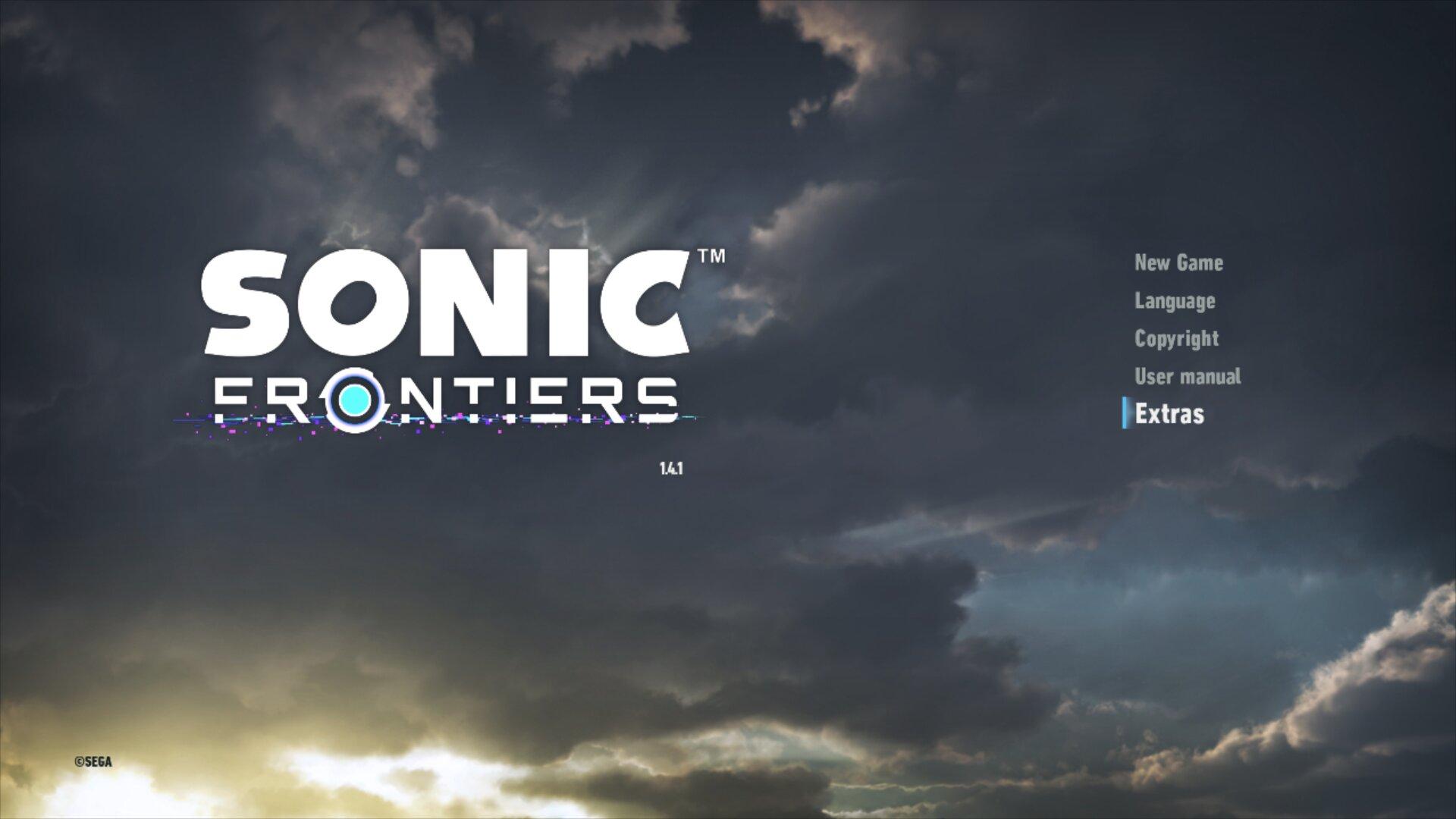 Sonic Frontiers title screen for Nintendo Switch