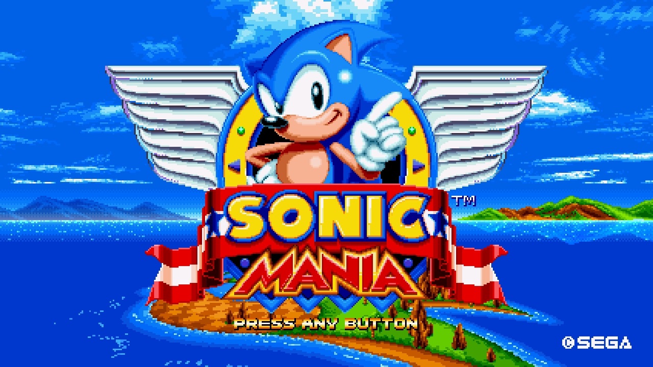 Sonic Mania title screen for Nintendo Switch