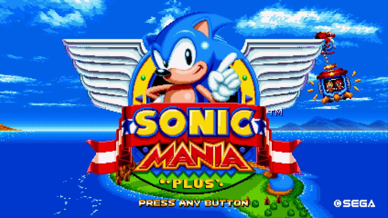 Sonic Mania Plus title screen for Nintendo Switch