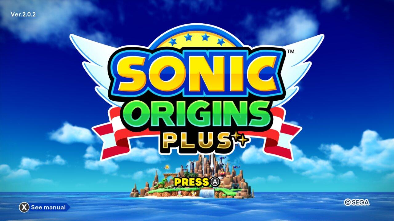 Sonic Origins Plus title screen for Nintendo Switch