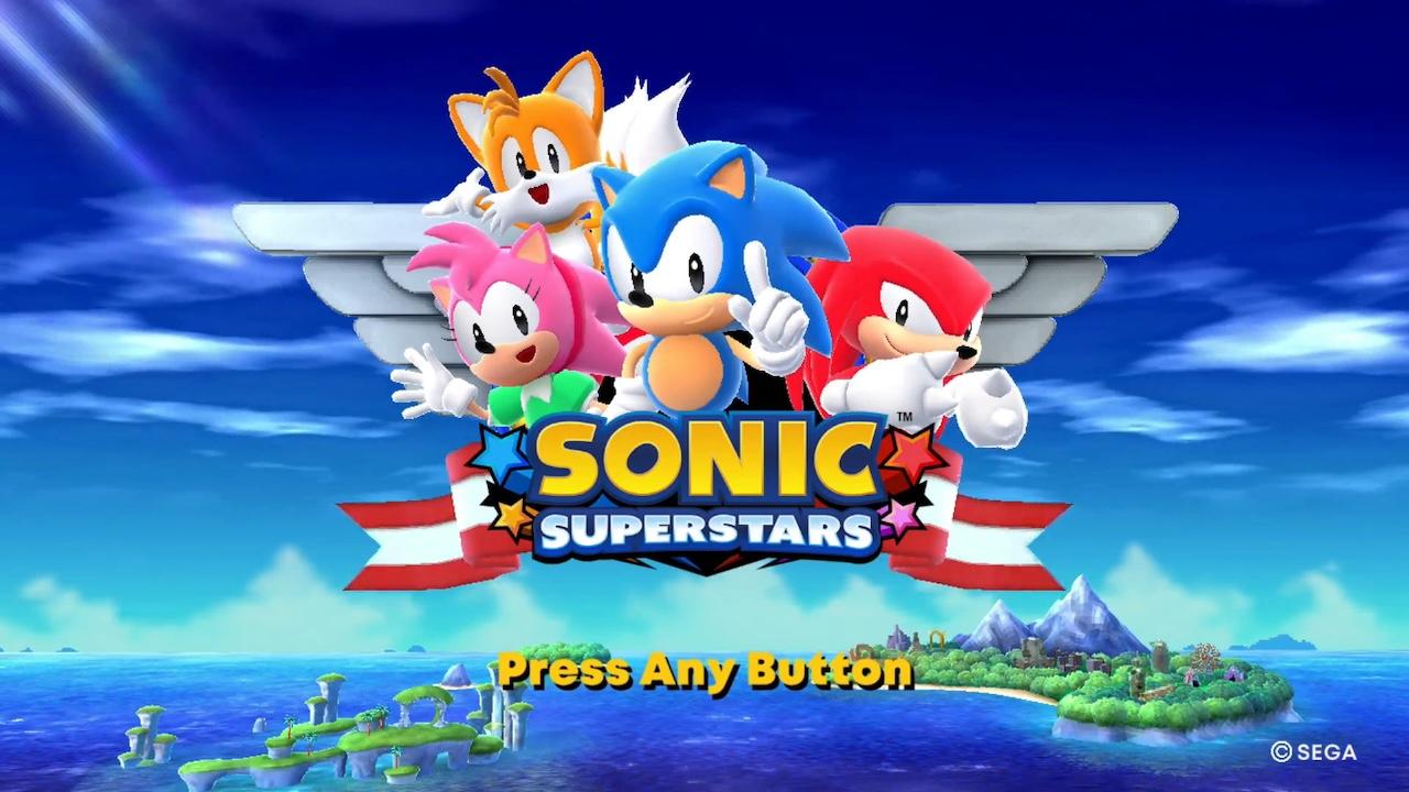 Sonic Superstars title screen for Nintendo Switch