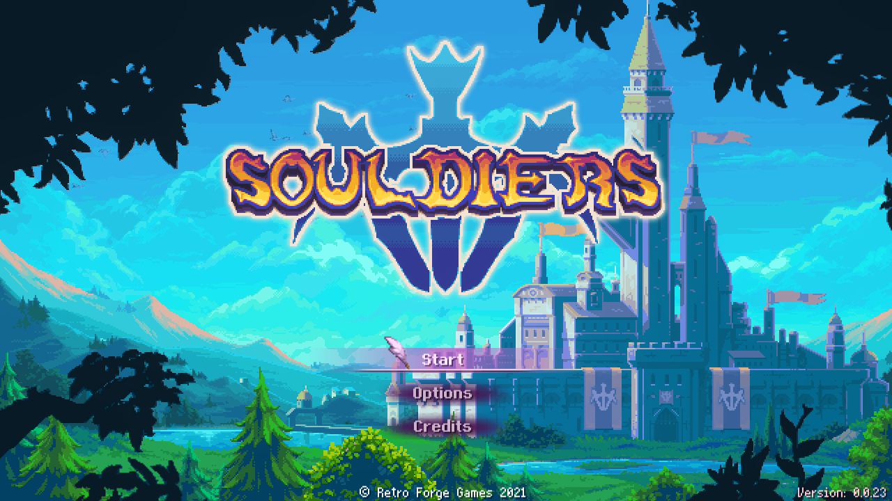 Souldiers title screen for Nintendo Switch