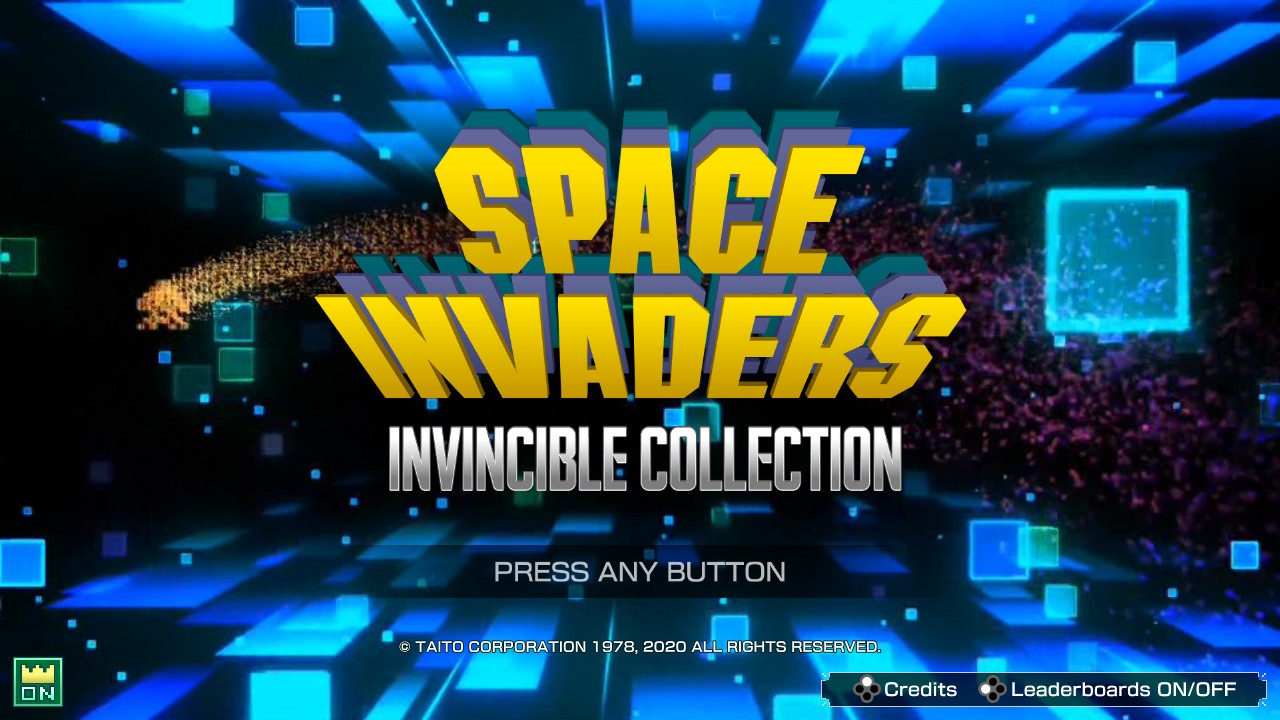 Space Invaders Invincible Collection title screen for Nintendo Switch
