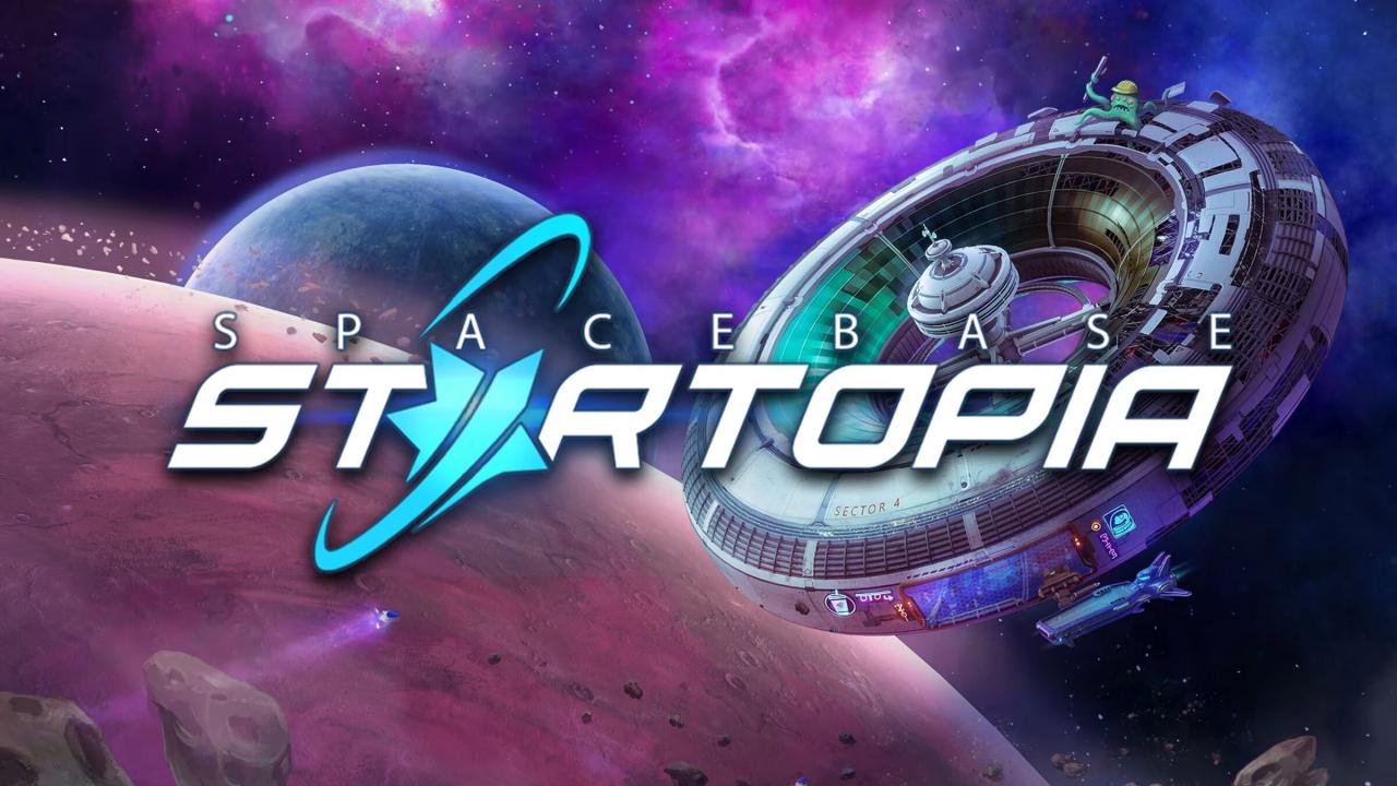 Spacebase Startopia title screen for Nintendo Switch