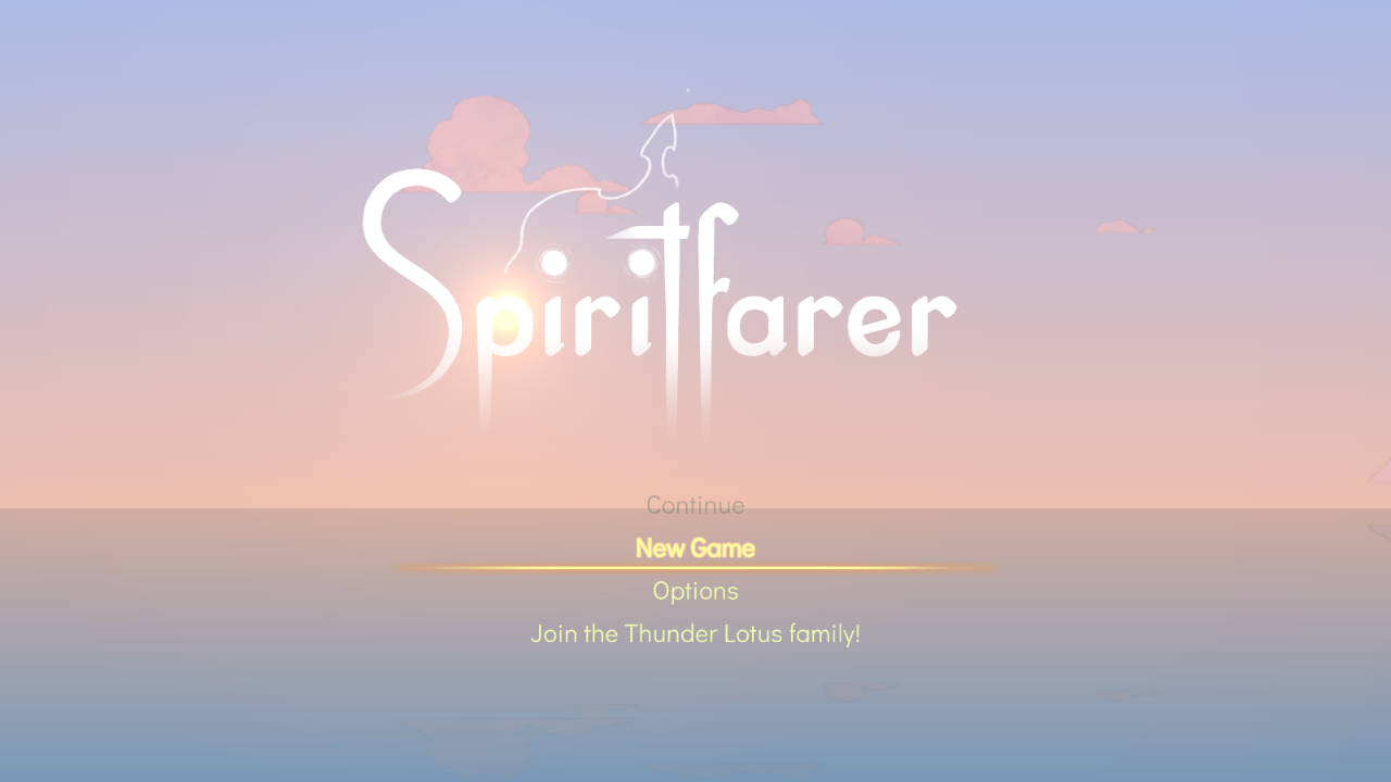 Spiritfarer title screen for Nintendo Switch