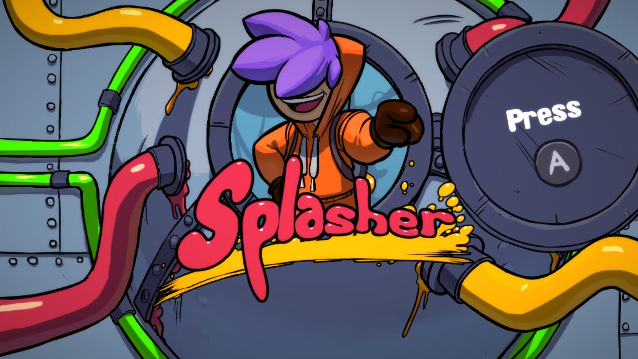 Splasher title screen for Nintendo Switch