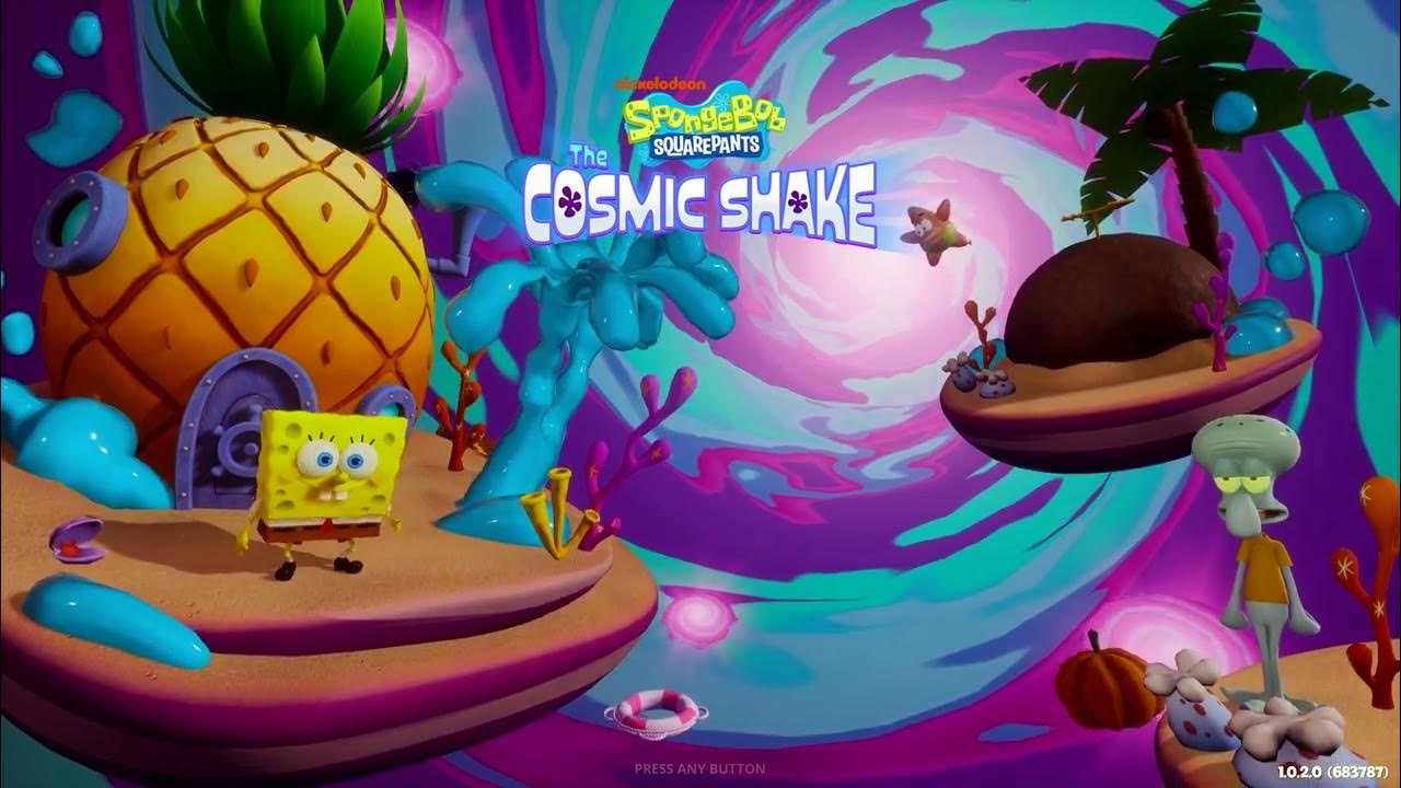 Spongebob Squarepants: The Cosmic Shake title screen for Nintendo Switch