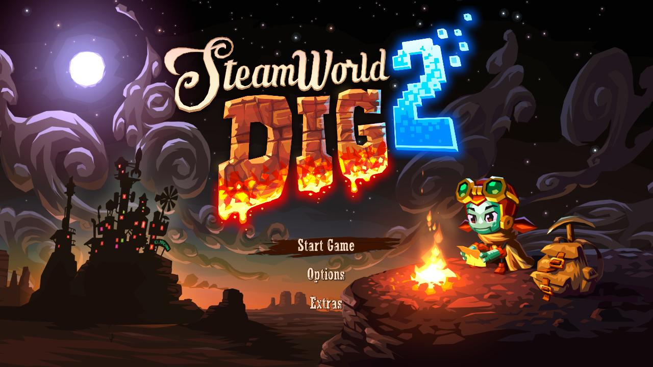 Steamworld Dig 2 title screen for Nintendo Switch