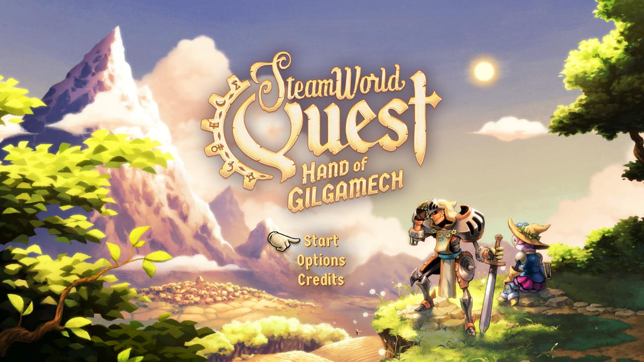 SteamWorld Quest: Hand of Gilgamech title screen for Nintendo Switch