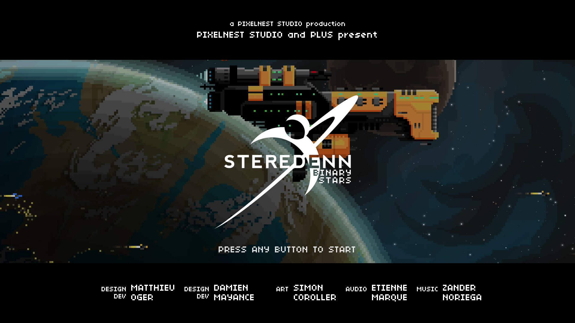 Steredenn: Binary Stars title screen for Nintendo Switch
