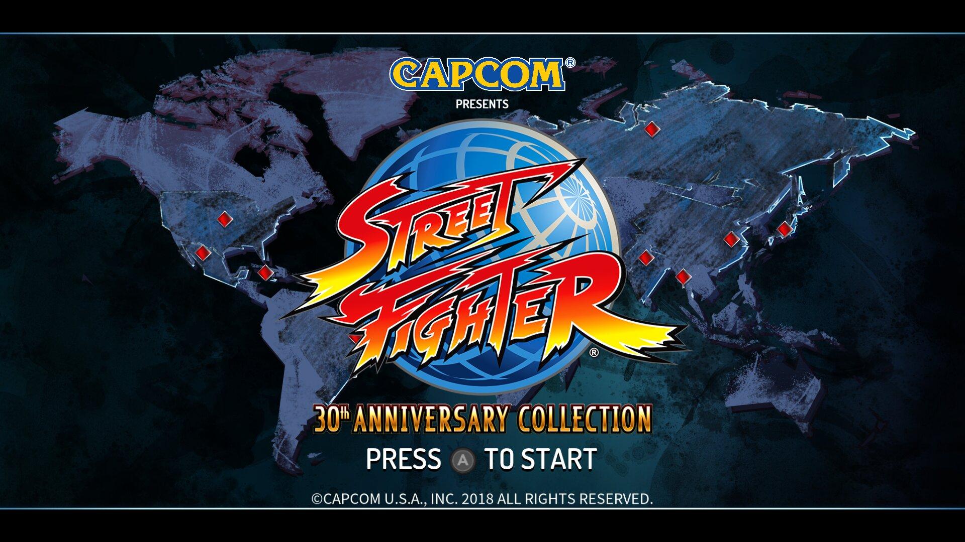 Street Fighter 30th Anniversary Collection International title screen for Nintendo Switch