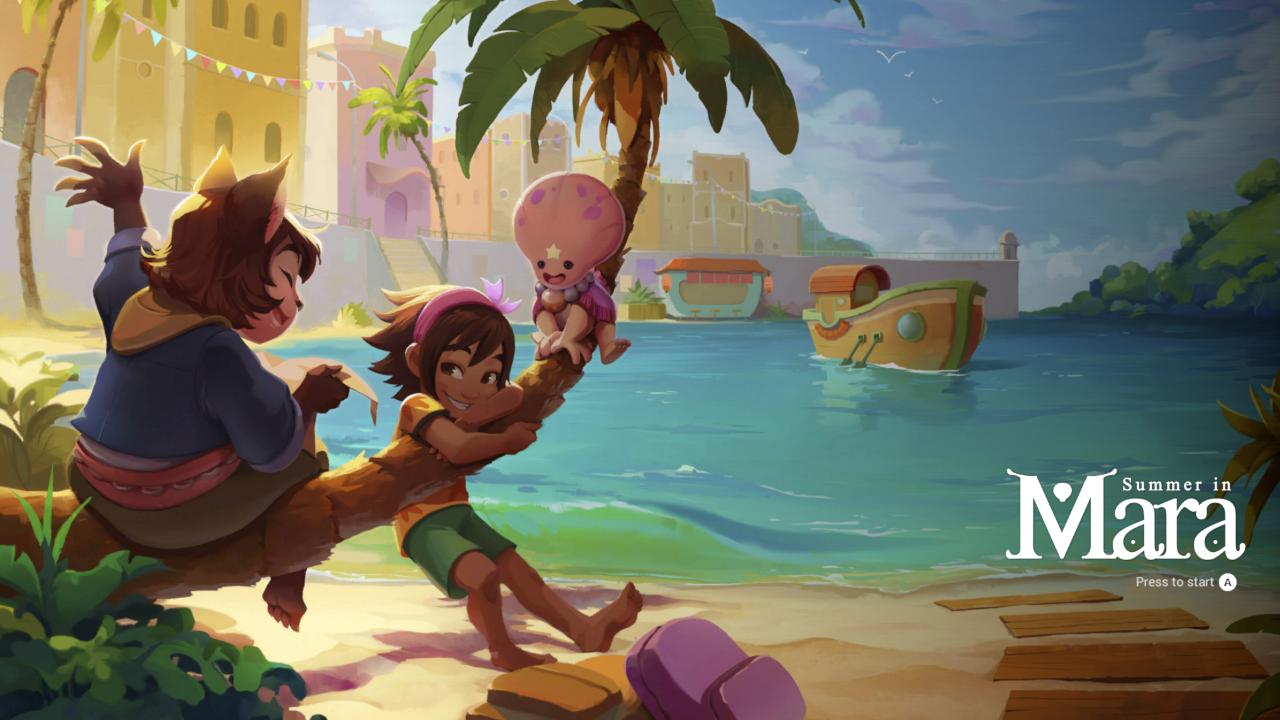 Summer in Mara title screen for Nintendo Switch