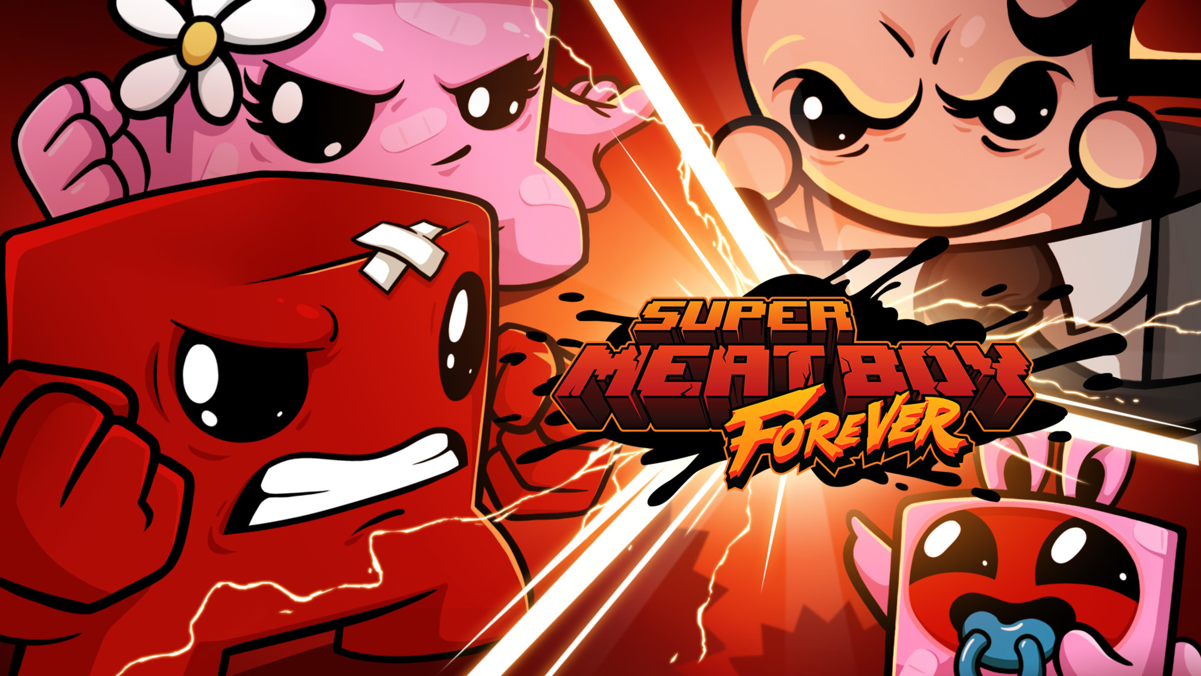 Super Meat Boy Forever [Collector's Edition] title screen for Nintendo Switch