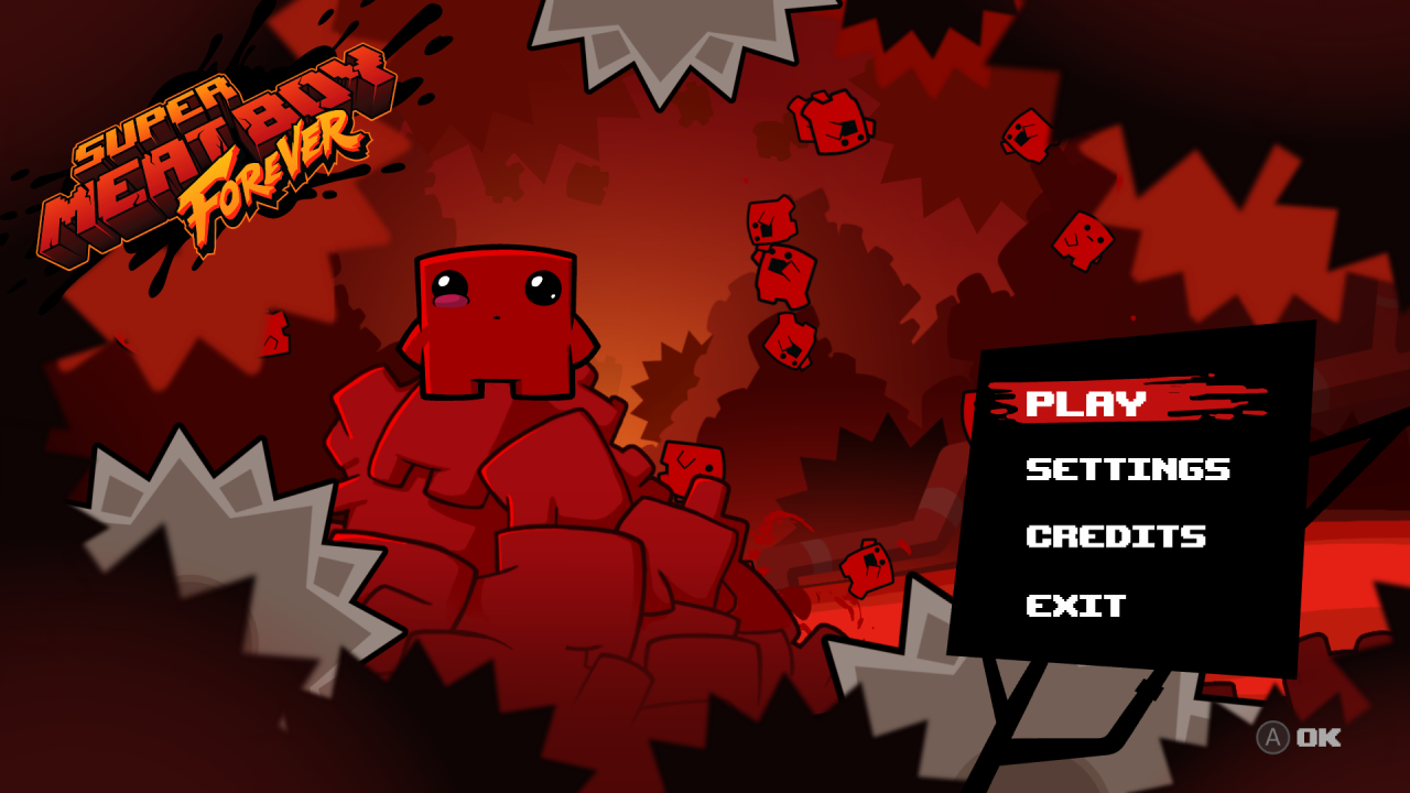 Super Meat Boy Forever [Collector's Edition] title screen for Nintendo Switch