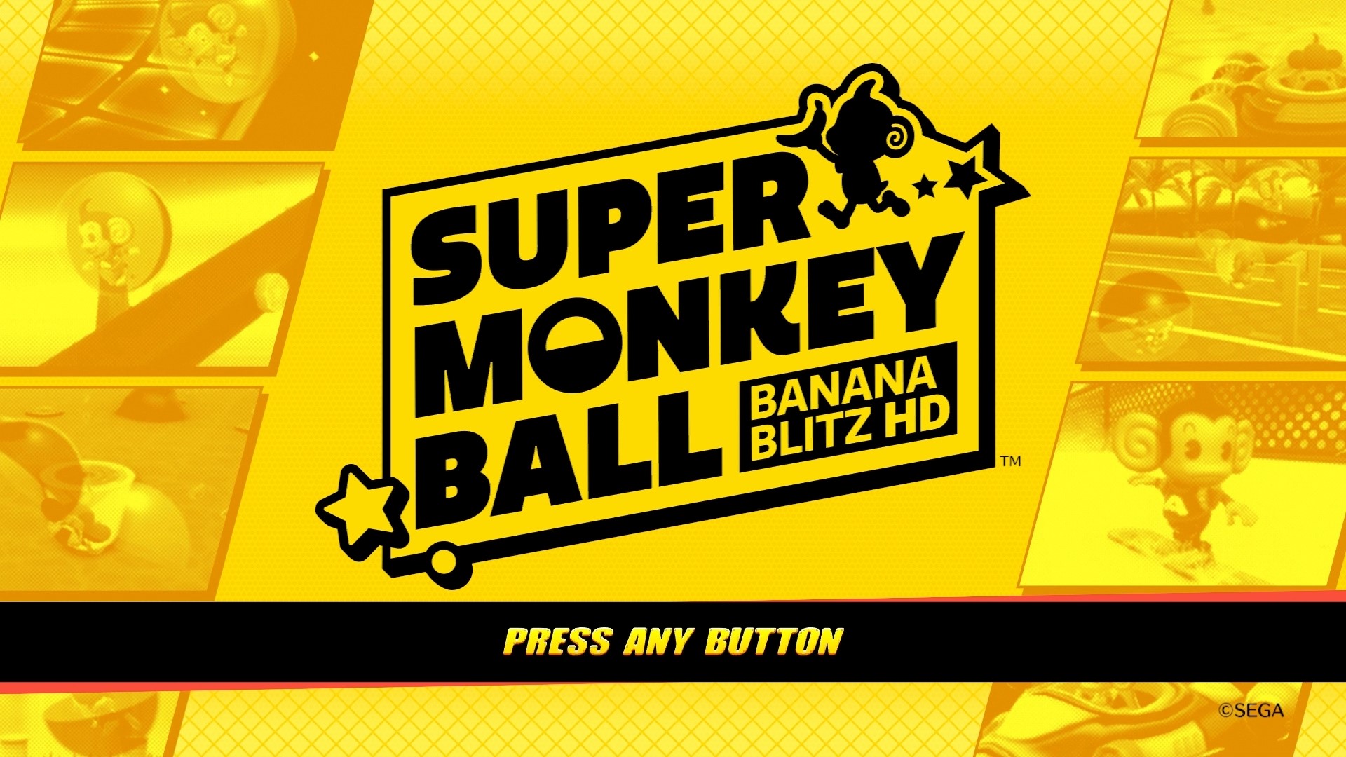 Super Monkey Ball: Banana Blitz HD title screen for Nintendo Switch