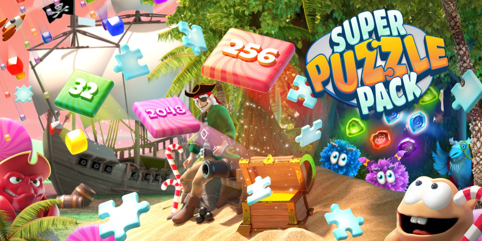 Super Puzzle Pack title screen for Nintendo Switch