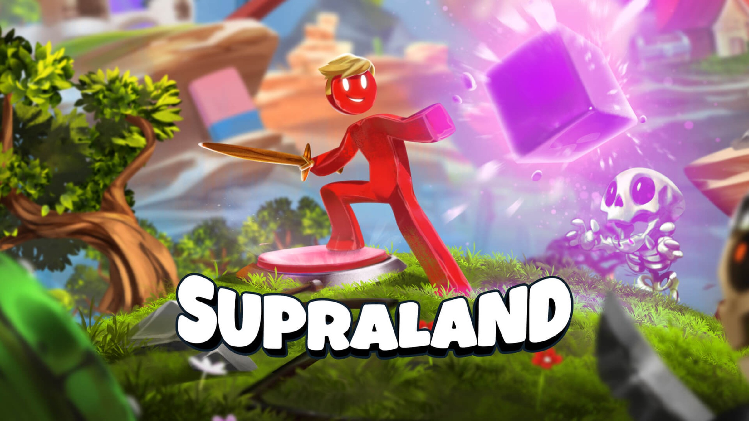 Supraland title screen for Nintendo Switch