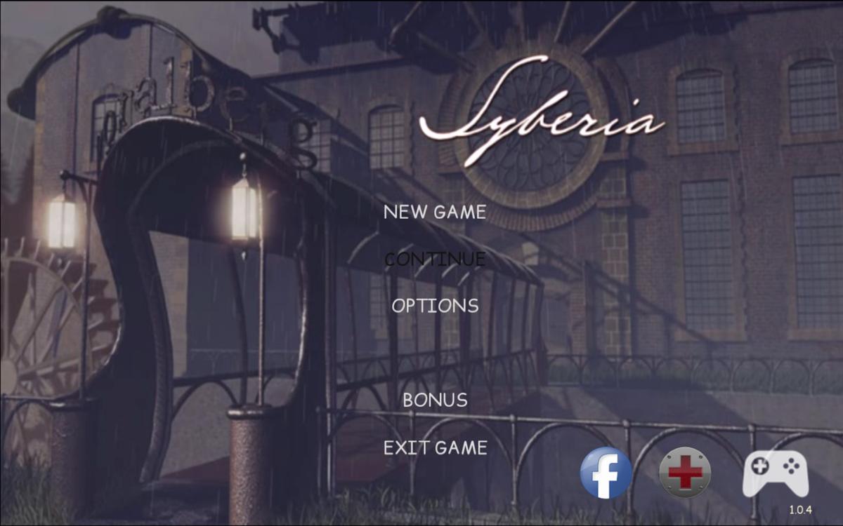 Syberia title screen for Nintendo Switch