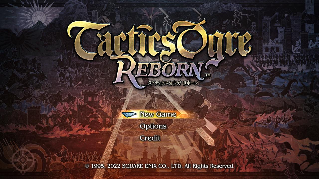 Tactics Ogre: Reborn title screen for Nintendo Switch