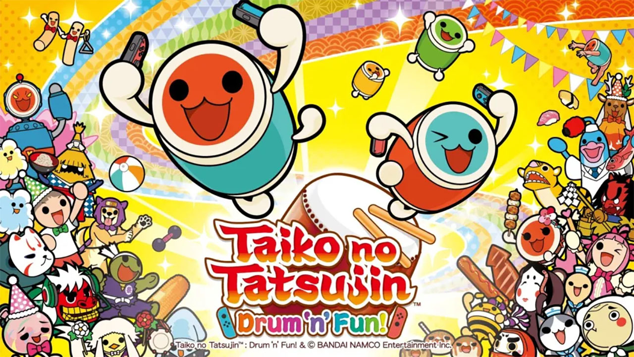 Taiko no Tatsujin: Drum 'n' Fun title screen for Nintendo Switch