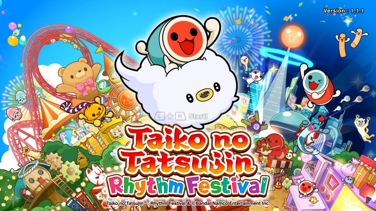 Taiko no Tatsujin: Rhythm Festival title screen for Nintendo Switch
