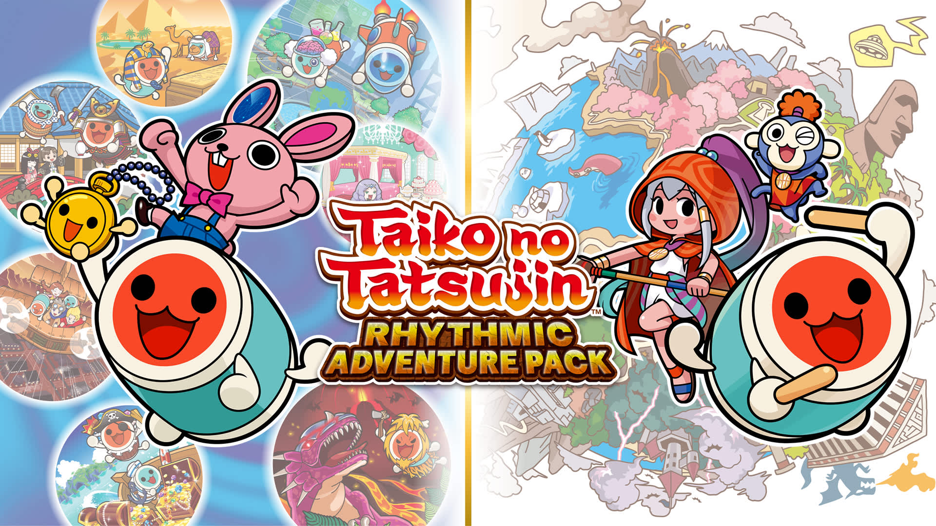 Taiko no Tatsujin: Rhythmic Adventure Pack title screen for Nintendo Switch