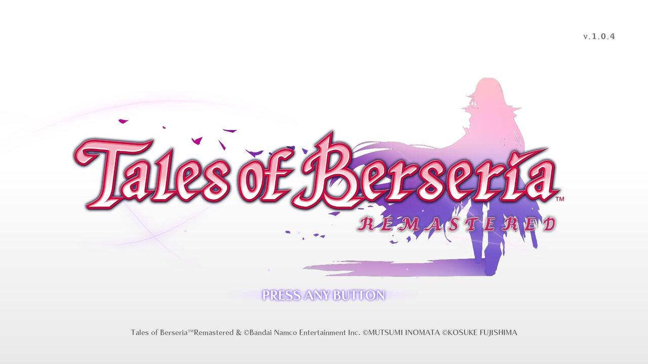 Tales Of Berseria Remastered title screen for Nintendo Switch