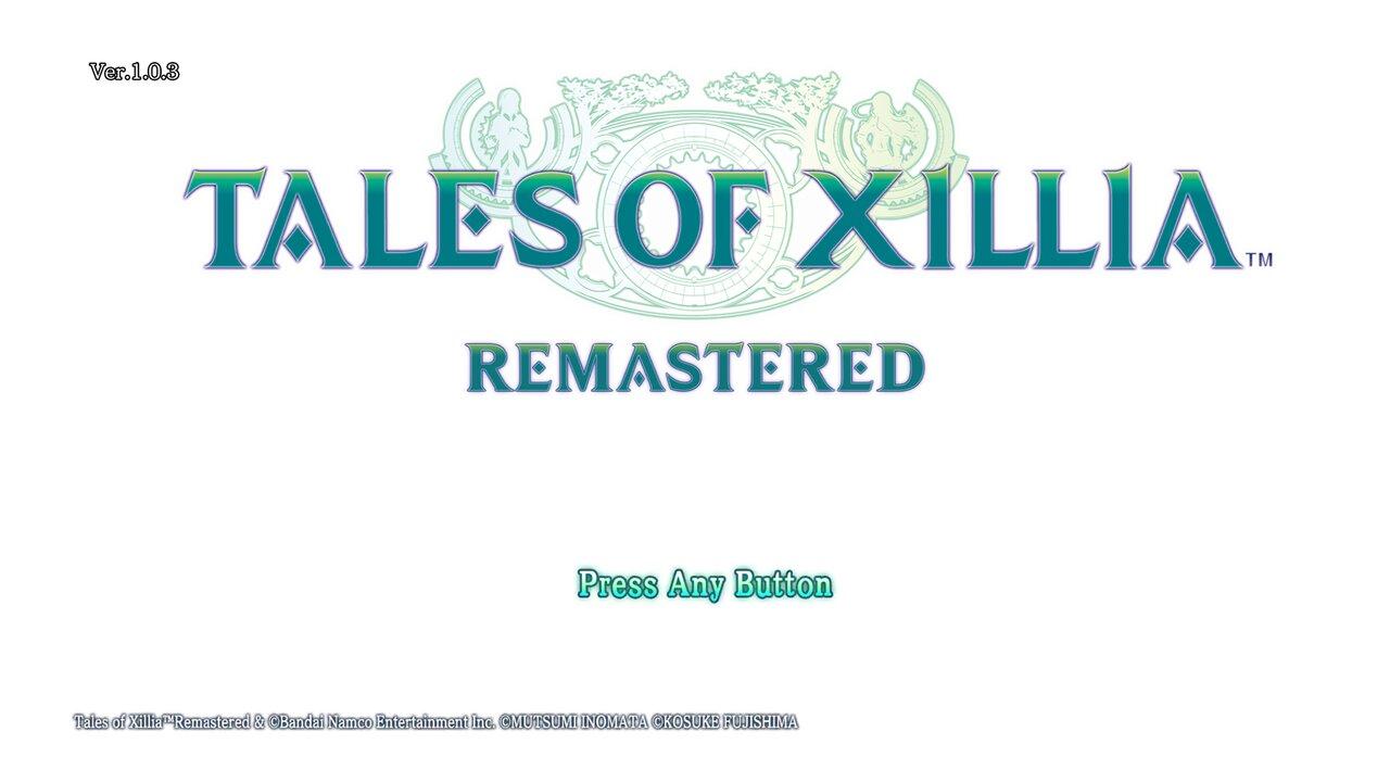Tales Of Xillia: Remastered title screen for Nintendo Switch